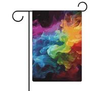 Bandiere da giardino arcobaleno fumo 30,5 x 45,7 cm bandiera esterna a doppia faccia bandiera estiva bandiera floreale benvenuto giardino bandiere stagionali decorazioni per le vacanze