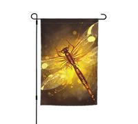 Bandiere da giardino astratte a forma di libellula gialla per esterni su entrambi i lati, 30 x 45,7 cm, piccole bandiere da giardino stagionali per decorazioni interne ed esterne