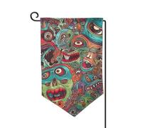 Bandiere da giardino astratte mostro verticale doppia faccia bandiera casa 30,5 x 45,7 cm primavera estate bandiera stagionale vacanza fattoria cortile decorazione da appendere all'aperto taglia unica