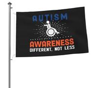 Bandiere Da Giardino Autism Awareness Different Not Less Bandiera Da Cortile Decorazione Bandiere Decorative Impermeabile Banner Giardino Per Esterna Sport Feste 90X150 Cm