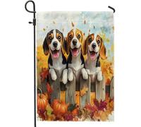 Bandiere da giardino autunnali per cani con Beagle, 30,5 x 45,7 cm, double face, decorative per esterni, recinzioni autunnali, zucca, acero, bandiera, casa, cuccioli, animali domestici, piccola