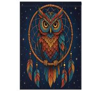 Bandiere da giardino autunnali per esterni graziose bandiere da cortile a doppia faccia acchiappasogni gufo blu navy decorazione autunnale per la casa 71,1 x 101,6 cm