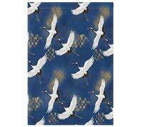 Bandiere da giardino autunnali per esterni personalizzate, bandiera da cortile su entrambi i lati, decorazione autunnale per le vacanze per la casa, elegante gru bianca blu, 71,1 x 101,6 cm