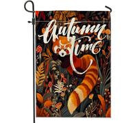 Bandiere da giardino autunnali vintage con panda rosso, 30,5 x 45,7 cm, double face, per esterni, in tela verticale standard autunnale, bandiere per casa, paesaggi estetici per cortile, cortile e
