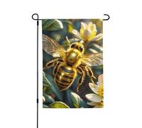 Bandiere da giardino bifacciali, 28 x 40 pollici, piccole bandiere da cortile per esterni, striscioni per le vacanze, bandiere da giardino Golden Bee, bandiere estive in iuta per decorazioni da este