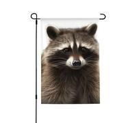 Bandiere da giardino bifacciali, 28 x 40 pollici, piccole bandiere da cortile per esterni, striscioni per le vacanze, bandiera da giardino con procione peloso, bandiere di benvenuto in iuta per este