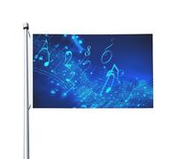 Bandiere da giardino bifacciali da 3X5 piedi, bandiere da casa con note musicali blu, striscioni natalizi con occhielli in ottone, grandi bandiere di benvenuto per decorazioni per interni ed esterni d