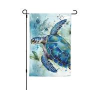 Bandiere da giardino blu tartaruga marina per esterni 30,5 x 45,7 cm, bandiera da giardino stagionale su entrambi i lati con occhielli bandiera esterna per decorazioni per la casa sfondo fotografico