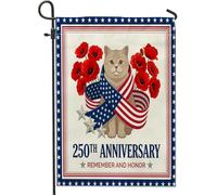 Bandiere da giardino britanniche a pelo corto per il 250° anniversario, 30,5 x 45,7 cm, double face, per decorazione esterna, motivo 4 luglio Memorial Day, bandiera patriottica per esterni, piccola