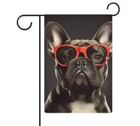 Bandiere da giardino Bulldog francese 30,5 x 45,7 cm bandiera esterna a doppia faccia bandiera estiva bandiera floreale benvenuto giardino bandiere stagionali decorazioni per le vacanze