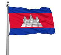 Bandiere Da Giardino Cambodia Bandiera Da Cortile Premium Bandiere Decorative Antivento Banner Giardino Per Sport Cortile Fattoria 90X150 CM