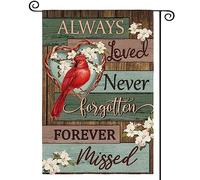 Bandiere Da Giardino Cardinal Memorial Always Loved Never Forgotten Memorial Day Gravesite Saying Outdoor Bandiera Durevole Pride Flag Dissolvenza Bandiera Decorativa Per Prato 30X45Cm