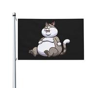 Bandiere Da Giardino Cat Sitting On The Floor After A Good Meal Bandiera Dell'Orgoglio Colore Vivido Bandiera Decorativa Resistente Intemperie Pride Flag Per Festival Prato Portico 152X90CM