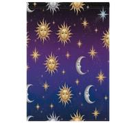 Bandiere da giardino celestiali con sole e luna, viola, per esterni, a doppia faccia, autunno, cortile, patio, giardino, decorazione per la casa, 30,5 x 45,7 cm