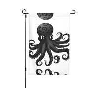 Bandiere da giardino classiche a forma di polpo nero per esterni su entrambi i lati, bandiere da giardino piccole 30 x 45,7 cm, bandiere da giardino stagionali per decorazioni interne ed esterne