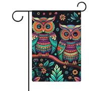 Bandiere da giardino colorate con immagini di gufo, 30,5 x 45,7 cm, doppia faccia, bandiera estiva, bandiera floreale di benvenuto da giardino, decorazioni stagionali per le vacanze