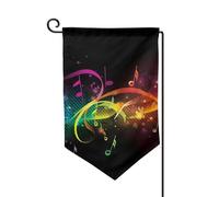 Bandiere da giardino colorate con note musicali verticali su entrambi i lati, 30,5 x 45,7 cm, bandiera stagionale per la primavera e l'estate, decorazione per esterni