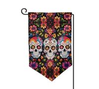 Bandiere da giardino colorate con teschi floreali verticali a doppia faccia bandiera per casa 30,5 x 45,7 cm bandiera stagionale primavera estate vacanza fattoria cortile decorazione da appendere