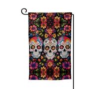Bandiere da giardino colorate con teschi floreali verticali a doppia faccia bandiera per casa 30,5 x 45,7 cm bandiera stagionale primavera estate vacanza fattoria cortile decorazione da appendere