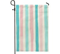 Bandiere da giardino colorate e moderne a righe, 30,5 x 45,7 cm, double face, per esterni, a righe pastello Groovy standard verticali, bandiere per la casa, divertenti bandiere gessate per cortile