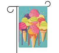 Bandiere da giardino colorate gelato 30,5 x 45,7 cm bandiera esterna a doppia faccia bandiera estiva bandiera floreale benvenuto giardino bandiere stagionali decorazioni per le vacanze