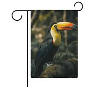 Bandiere da giardino colorate tucano 30,5 x 45,7 cm bandiera esterna a doppia faccia bandiera estiva bandiera floreale benvenuto giardino bandiere stagionali decorazioni per le vacanze
