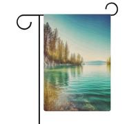 Bandiere da giardino con acqua pulita e paesaggio del lago 30,5 x 45,7 cm bandiera esterna a doppia faccia bandiera estiva da cortile floreale bandiere da giardino di benvenuto stagionali decorazioni