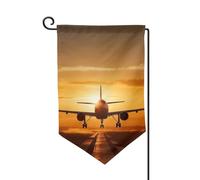 Bandiere da giardino con aereo al tramonto, bandiera verticale su entrambi i lati, 30,5 x 45,7 cm, bandiera stagionale primaverile estate per vacanze fattoria cortile decorazione da appendere per