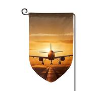 Bandiere da giardino con aereo al tramonto, bandiera verticale su entrambi i lati, 30,5 x 45,7 cm, bandiera stagionale primaverile estate per vacanze fattoria cortile decorazione da appendere per