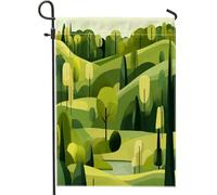 Bandiere da giardino con alberi della foresta primaverile, 30,5 x 45,7 cm, double face, per esterni, decorazione divertente, foresta, natura, scenico, bandiera, casa, cortile, paesaggio, esterno