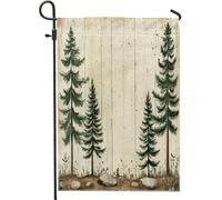 Bandiere da giardino con albero di pino rustico primaverile, 30,5 x 45,7 cm, double face, per esterni, motivo scenico per fattoria, bandiere per casa, natura, campagna, cortile, cortile, prato