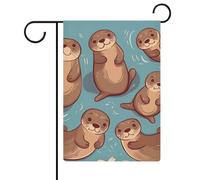 Bandiere da giardino con animali carini marroni 30,5 x 45,7 cm bandiera esterna a doppia faccia bandiera estiva da cortile floreale bandiere da giardino di benvenuto bandiere stagionali decorazioni