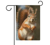 Bandiere da giardino con animali divertenti scoiattolo, 30,5 x 45,7 cm, bandiera esterna a doppia faccia, bandiera estiva da giardino di benvenuto, bandiere da giardino, decorazioni stagionali per le