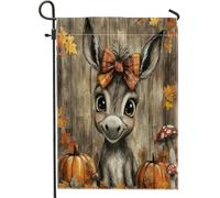 Bandiere da giardino con asino autunnale, 30,5 x 45,7 cm, double face, per esterni, rustica, autunnale, zucca, bandiera, tela, casa, campagna, esterno, piccolo cortile