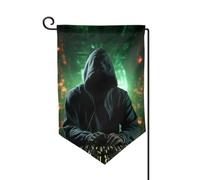 Bandiere da giardino con attacco hacker verticale su entrambi i lati, 30,5 x 45,7 cm, bandiera stagionale primaverile estate per vacanze fattoria cortile decorazione da appendere per esterni, taglia