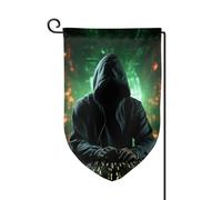 Bandiere da giardino con attacco hacker verticale su entrambi i lati, 30,5 x 45,7 cm, bandiera stagionale primaverile estate per vacanze fattoria cortile decorazione da appendere per esterni, taglia