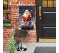 Bandiere da giardino con Babbo Natale, 30,5 x 45,7 cm, doppia faccia, piccola bandiera da giardino, bandiere stagionali per Natale, fattoria, decorazioni esterne