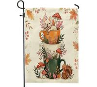 Bandiere da giardino con bulldog francese del Ringraziamento, 30,5 x 45,7 cm, double face, per esterni, graziose bandiere per la casa in tela di tacchino, bandiere autunnali in iuta da giardino per