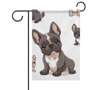 Bandiere da giardino con bulldog francese primavera estate 30,5 x 45,7 cm, double face, bandiere e striscioni stagionali per esterni, per patio, cortile, terrazza, veranda, giardino, terrazza, balcone