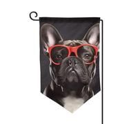 Bandiere da giardino con bulldog francese verticale su entrambi i lati, 30 x 45 cm, per primavera, estate, stagionale, cortile, vacanze, fattoria, cortile, decorazione da appendere, taglia unica