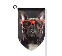 Bandiere da giardino con bulldog francese verticale su entrambi i lati, 30 x 45 cm, per primavera, estate, stagionale, cortile, vacanze, fattoria, cortile, decorazione da appendere, taglia unica