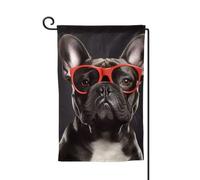 Bandiere da giardino con bulldog francese verticale su entrambi i lati, 30 x 45 cm, per primavera, estate, stagionale, cortile, vacanze, fattoria, cortile, decorazione da appendere, taglia unica