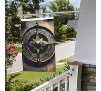 Bandiere da giardino con bussola, design divertente, motivo magico, rune norrene, bussola, bandiera da giardino, stampa su entrambi i lati, striscioni da giardino di benvenuto per casa, prato