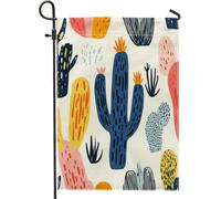 Bandiere da giardino con cactus divertenti per bambini, 30,5 x 45,7 cm, double face, per esterni, graziose piante grasse, bandiere verticali standard per la casa, bandiere tropicali botaniche per