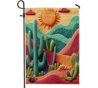Bandiere da giardino con cactus tropicali occidentali, 30,5 x 45,7 cm, per esterni, paesaggi succulenti del deserto, bandiere verticali standard in lino, stampa 3D sud-ovest, decorazione per esterni