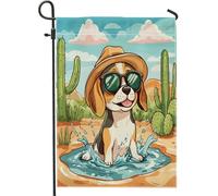 Bandiere da giardino con cane beagle kawaii, 30,5 x 45,7 cm, double face, decorative esterne, divertenti bandiere in tela per casa, cuccioli di animali domestici, bambini, cortile, prato, bandiere per