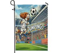 Bandiere da giardino con cane Cavalier King Charles Spaniel 2026, 30,5 x 45,7 cm, double-face, motivo cucciolo di testa tiro, bandiera standard in tela per casa, cortile e prato