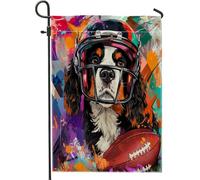 Bandiere da giardino con cane Cavalier King Charles Spaniel, 30,5 x 45,7 cm, double face, per decorazione esterna, bandiera in tela per calcio, rugby, sport, cuccioli, per esterni, piccola bandiera