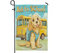 Bandiere da giardino con cane Cocker Spaniel, 30,5 x 45,7 cm, per esterni, divertente per il rientro a scuola, bandiere verticali standard in lino, decorazione per esterni