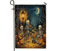 Bandiere da giardino con cane Cocker Spaniel di Halloween, 30,5 x 45,7 cm, per esterni, motivo scheletro per le vacanze, bandiere standard per la casa, zucche, cortile, cortile, prato, decorazione